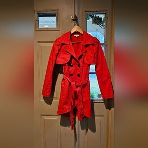 CAbi Bold Red Convertible  Trench Coat